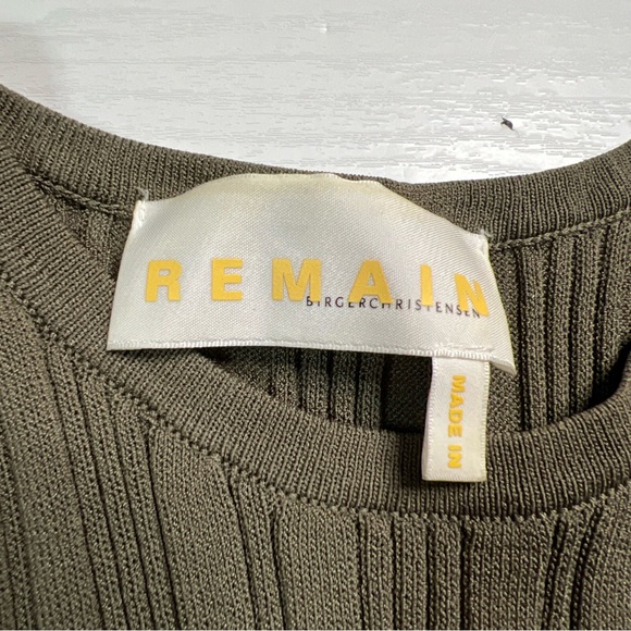 REMAIN Birger Christensen Gere Rib Knit Midi Dress Womens Small Green - Picture 5 of 11